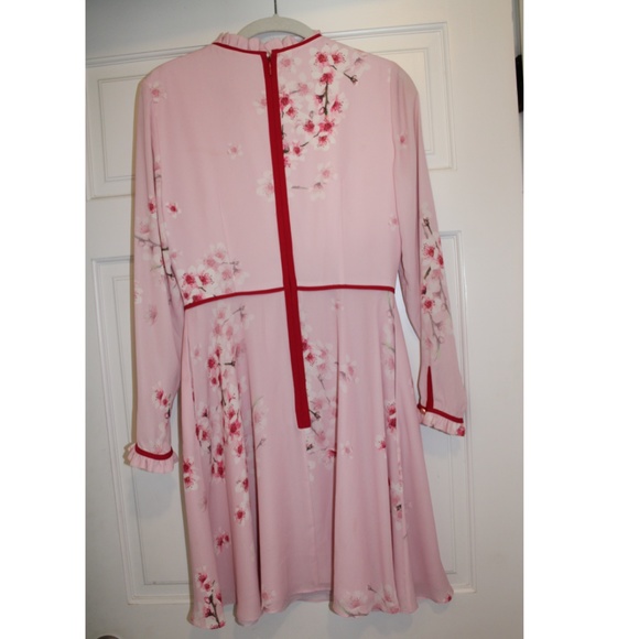 Ted Baker Pink Mini Long Sleeve Pink Dress Size 1 ( US 4) - Picture 3 of 6